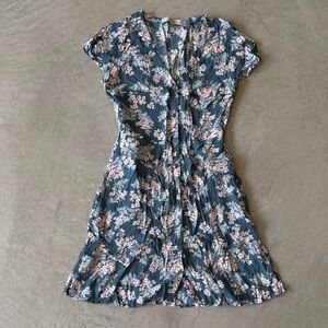 Loft Blue Floral Mini Dress Size 2